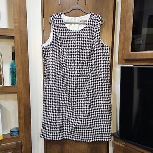 Jessica London Black and White Houndstooth Dress womens plus size 26W